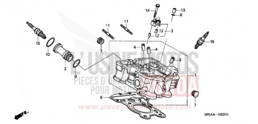 CULASSE DE CYLINDRE AR. VTX1300S3 de 2003